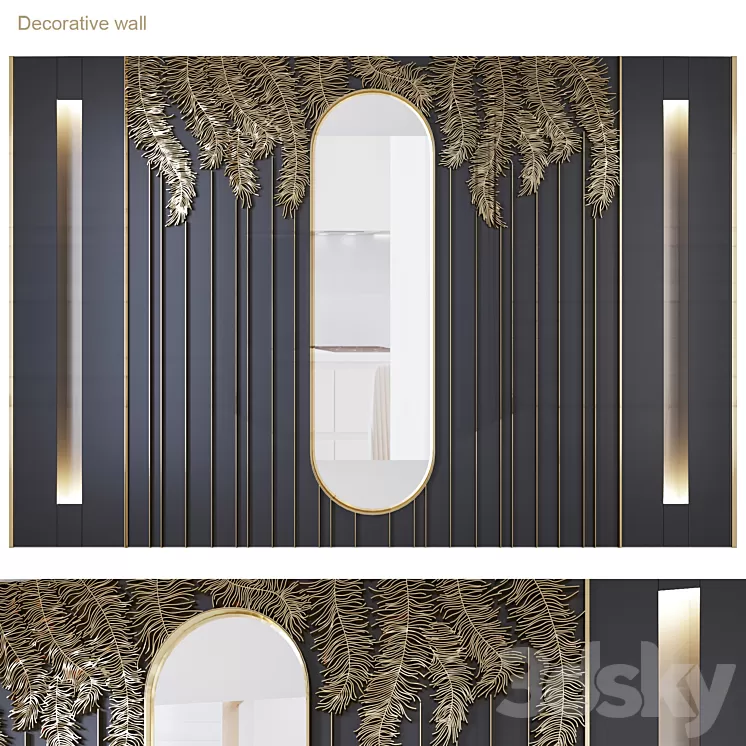Wall_palm_leaves 3D Model