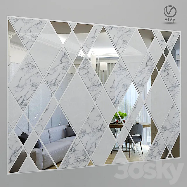 Wall_Panel_with_Mirrors Free Download