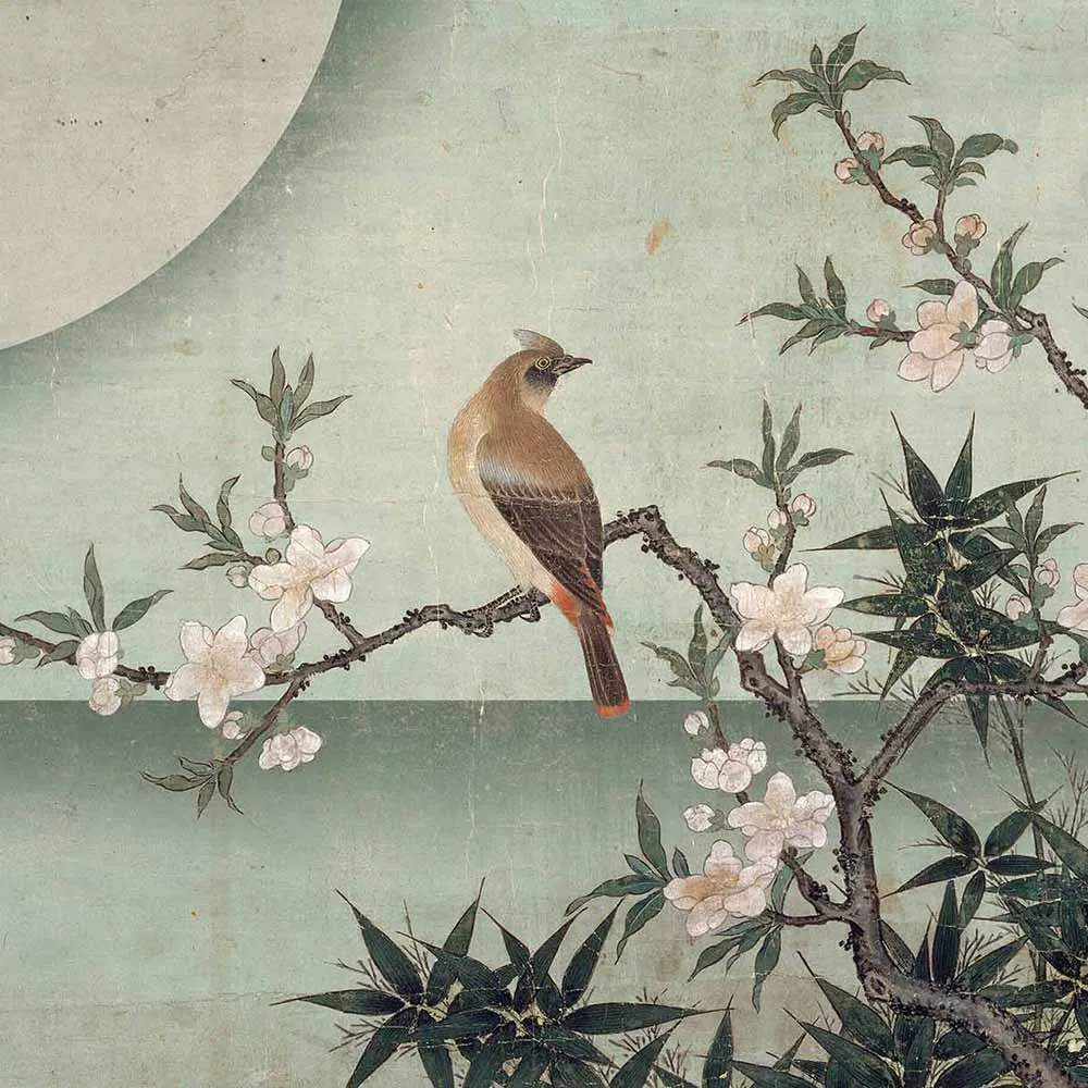 WallPepper - Wallpaper Bird on peach blossom 3D Model