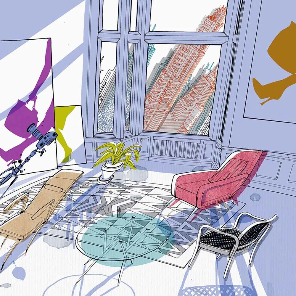 WallPepper - Wallpaper Oblique Interior 3D Model