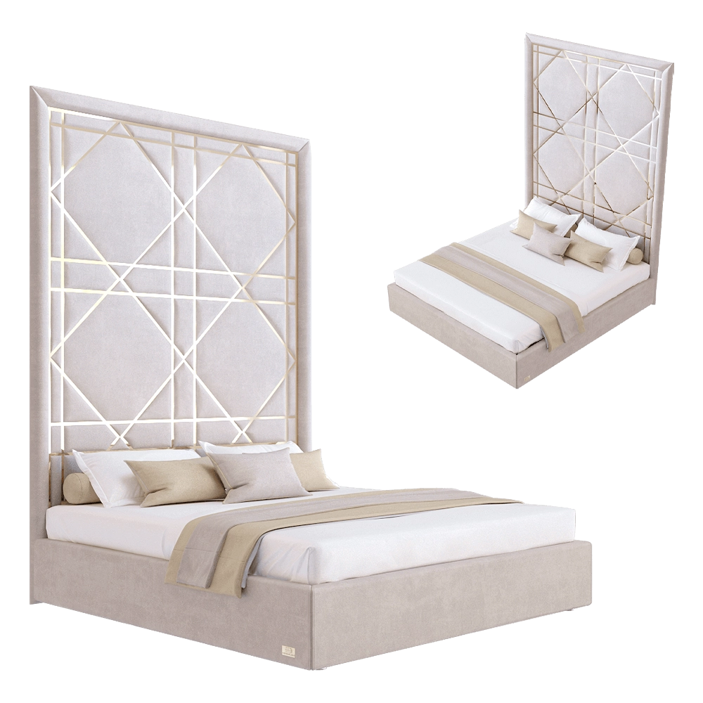 Wall&Wall - Soft bed Quenn-Dior 3D Model