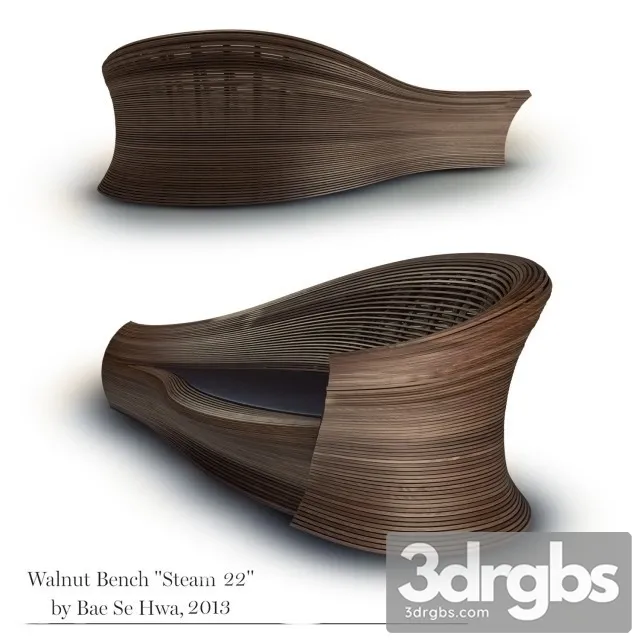 Walnut Bench Steam 3D Model Free