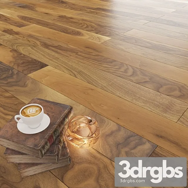 Walnut natural parquet 3D Model Free