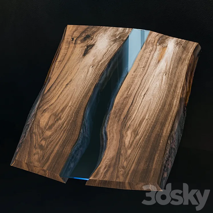 Walnut River Slab | Slab Stream from Nut 3D Model Free