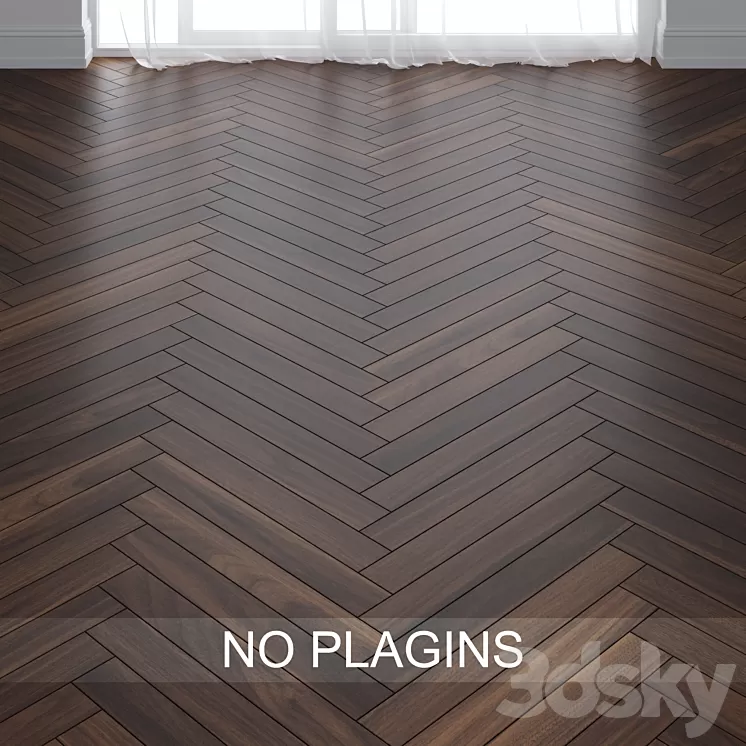 Walnut Wood Parquet Floor vol.007 in 2 types