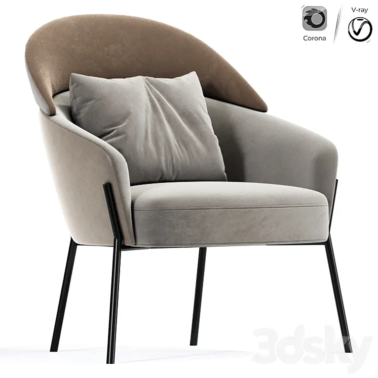 Wam lounge armchair by bross 3D Model Free