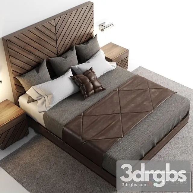 Wanut Bed 3D Model Free