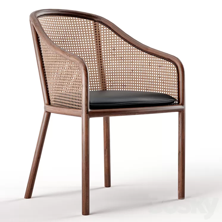 WARD BENNETT CANE LANDMARK LOUNGE CHAIR 3D Model Free