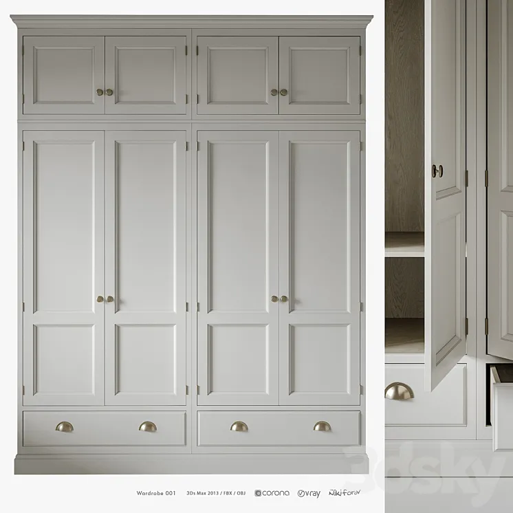 Wardrobe 001 3D Model Free