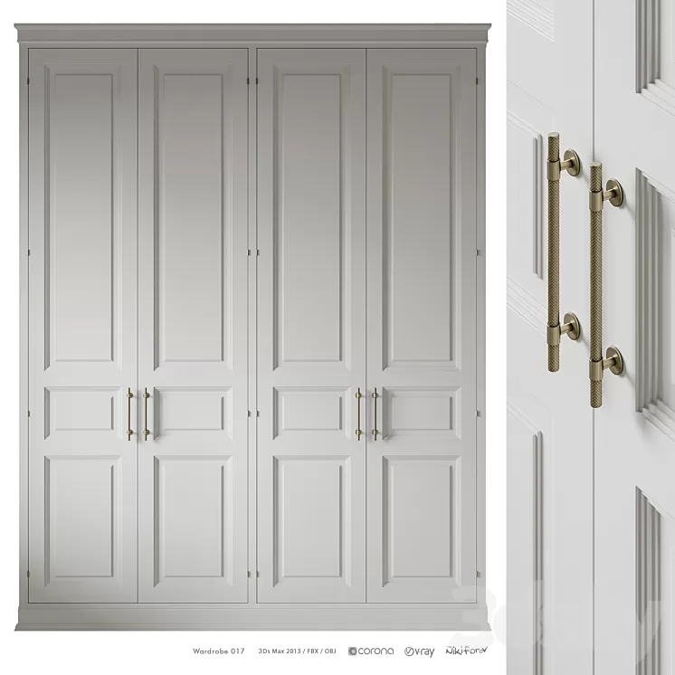 Wardrobe 017 3D Model Free