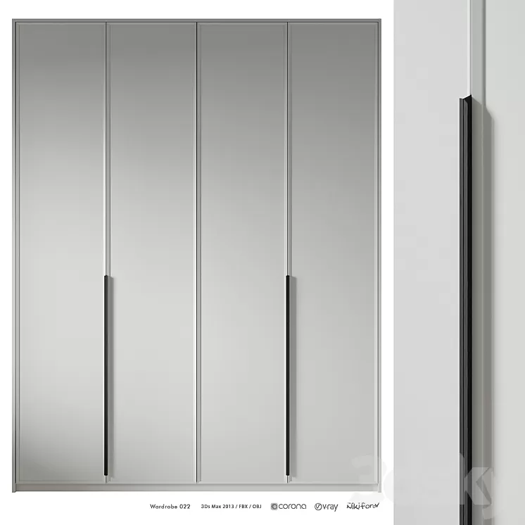 Wardrobe 022 3D Model Free