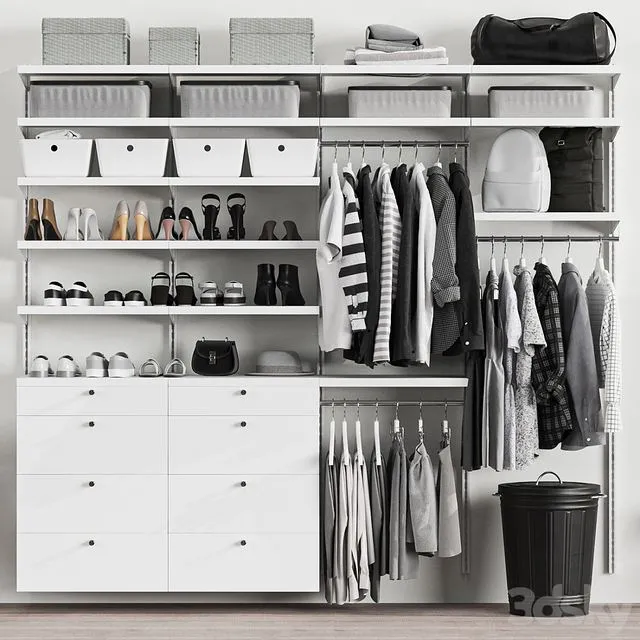 Wardrobe 14 clothes black and white Free Download