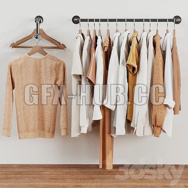 Wardrobe 18 Clothes Loft Clothes 3D Model