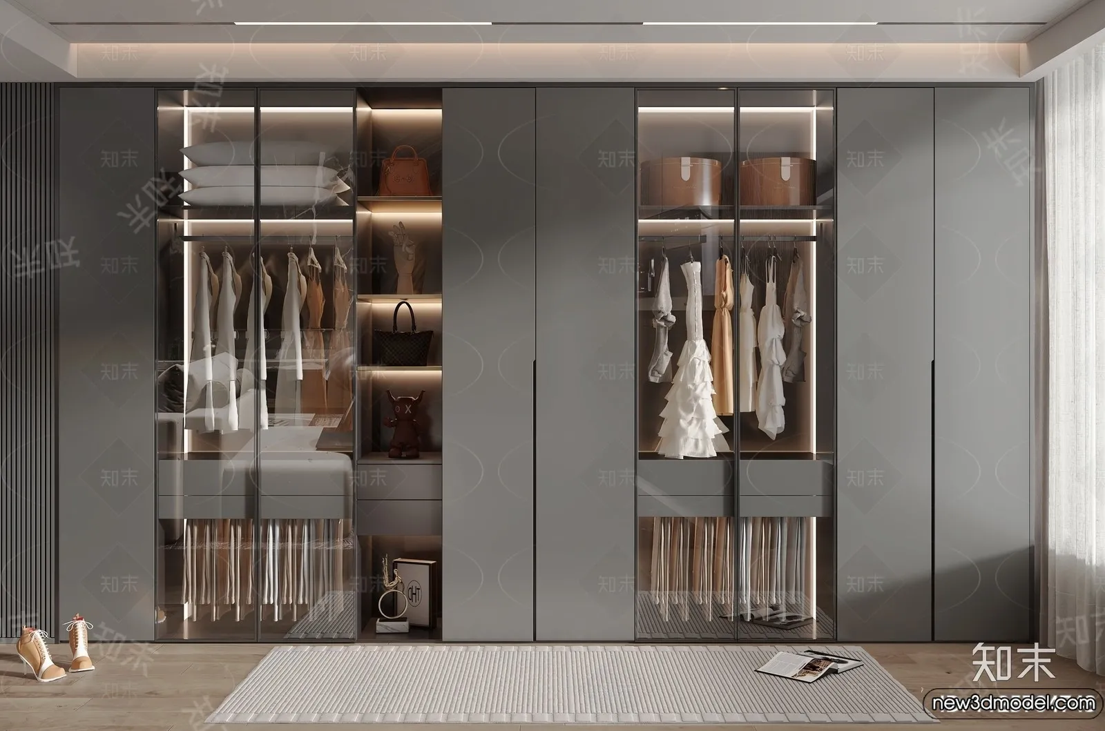 Wardrobe 3D Models - 3D Furniture for Interior Design - 026