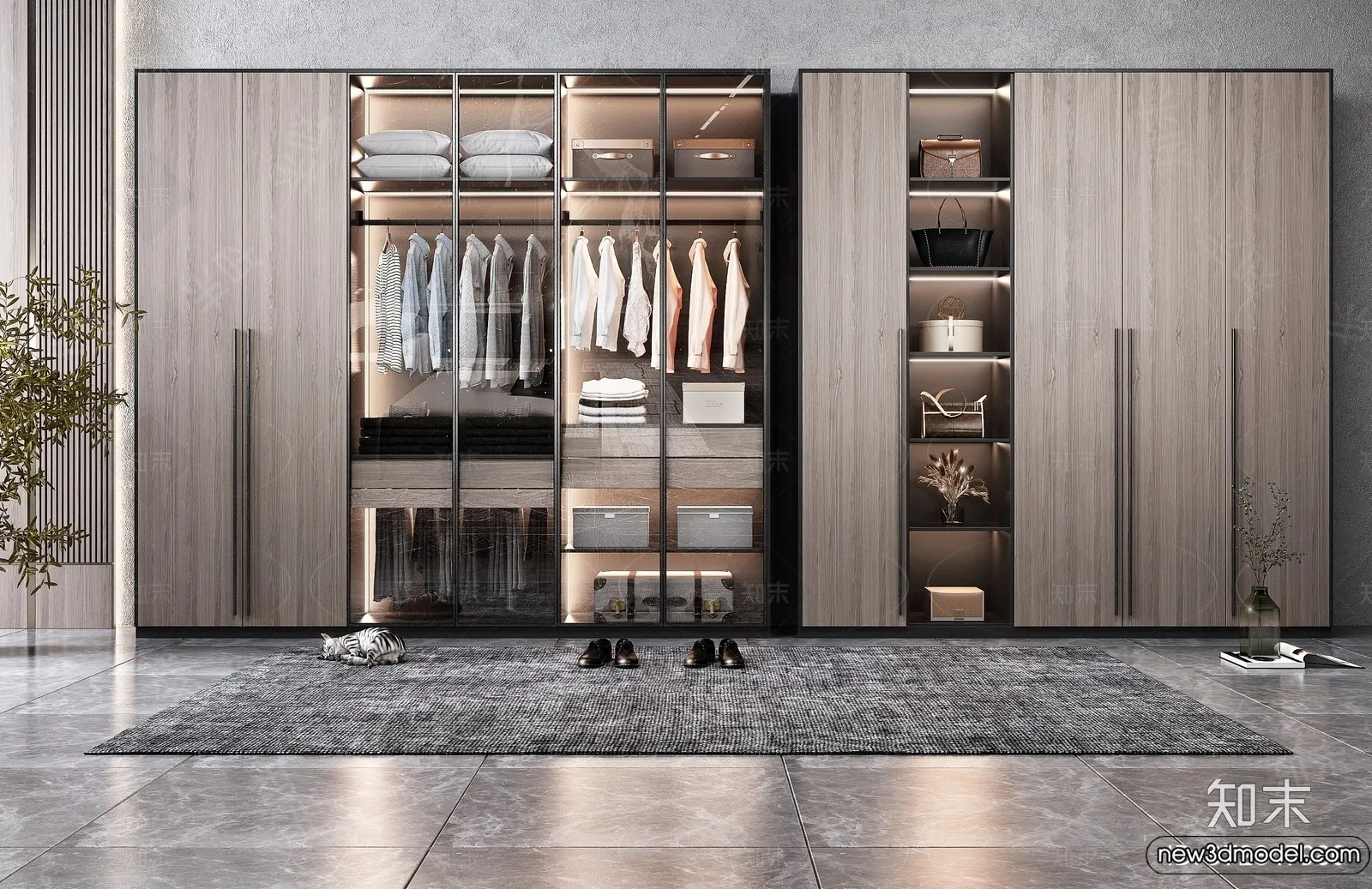 Wardrobe 3D Models - 3D Furniture for Interior Design - 035