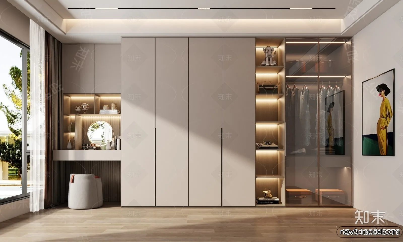 Wardrobe 3D Models - 3D Furniture for Interior Design - 036