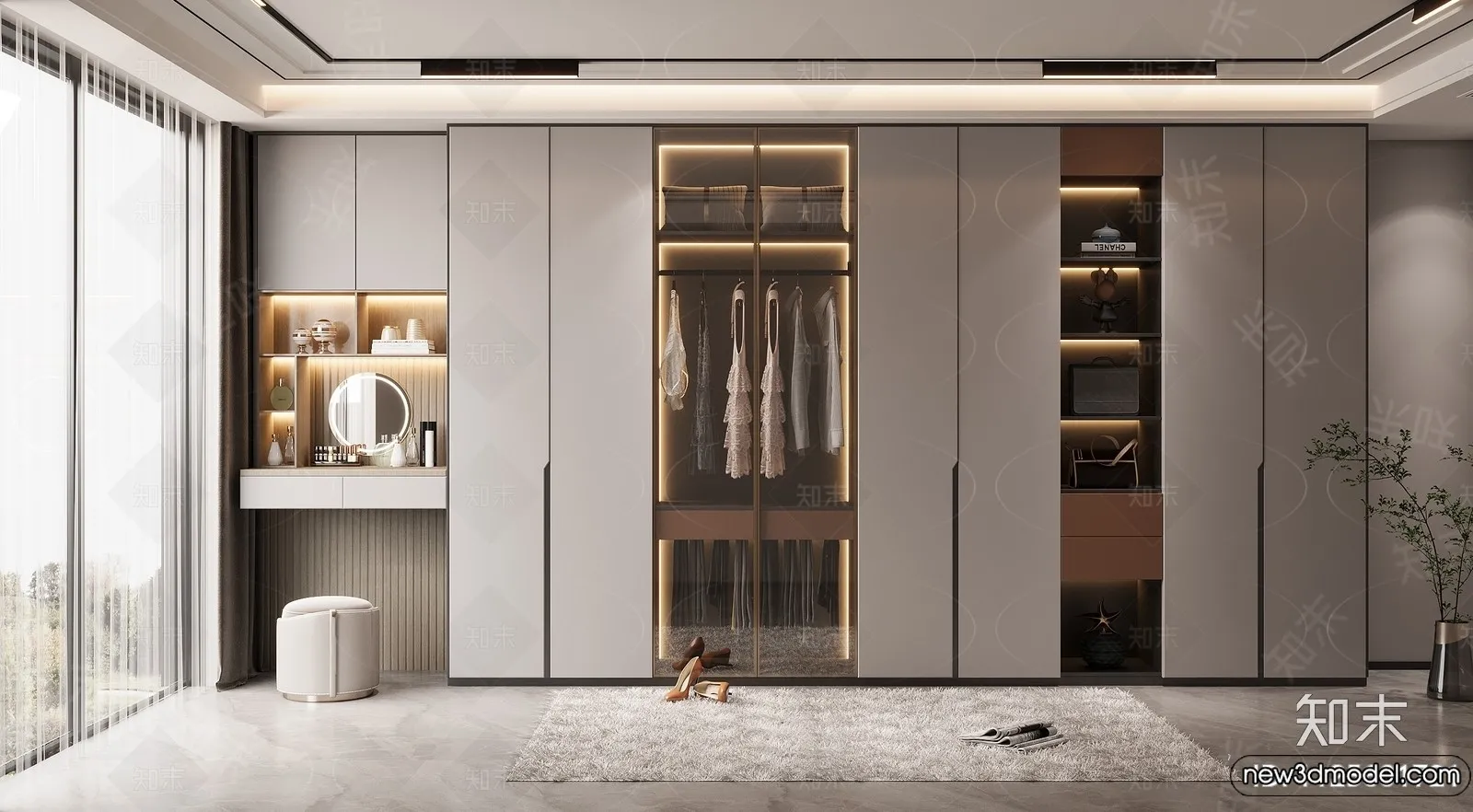 Wardrobe 3D Models - 3D Furniture for Interior Design - 040