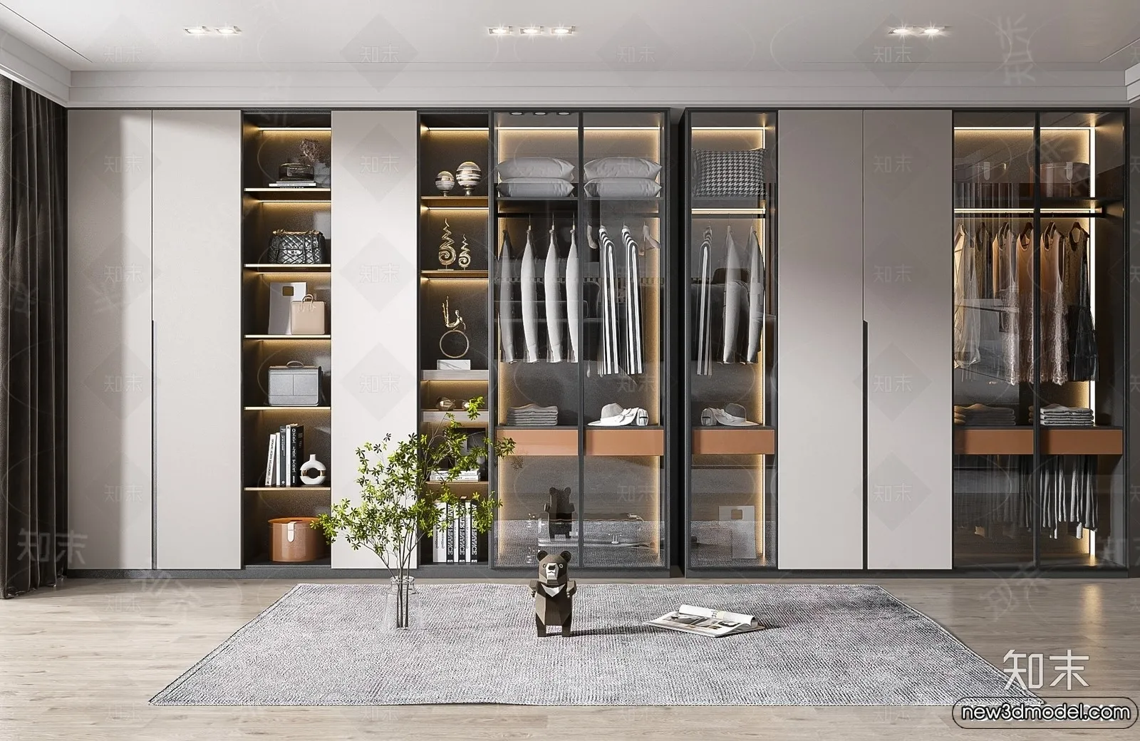 Wardrobe 3D Models - 3D Furniture for Interior Design - 043