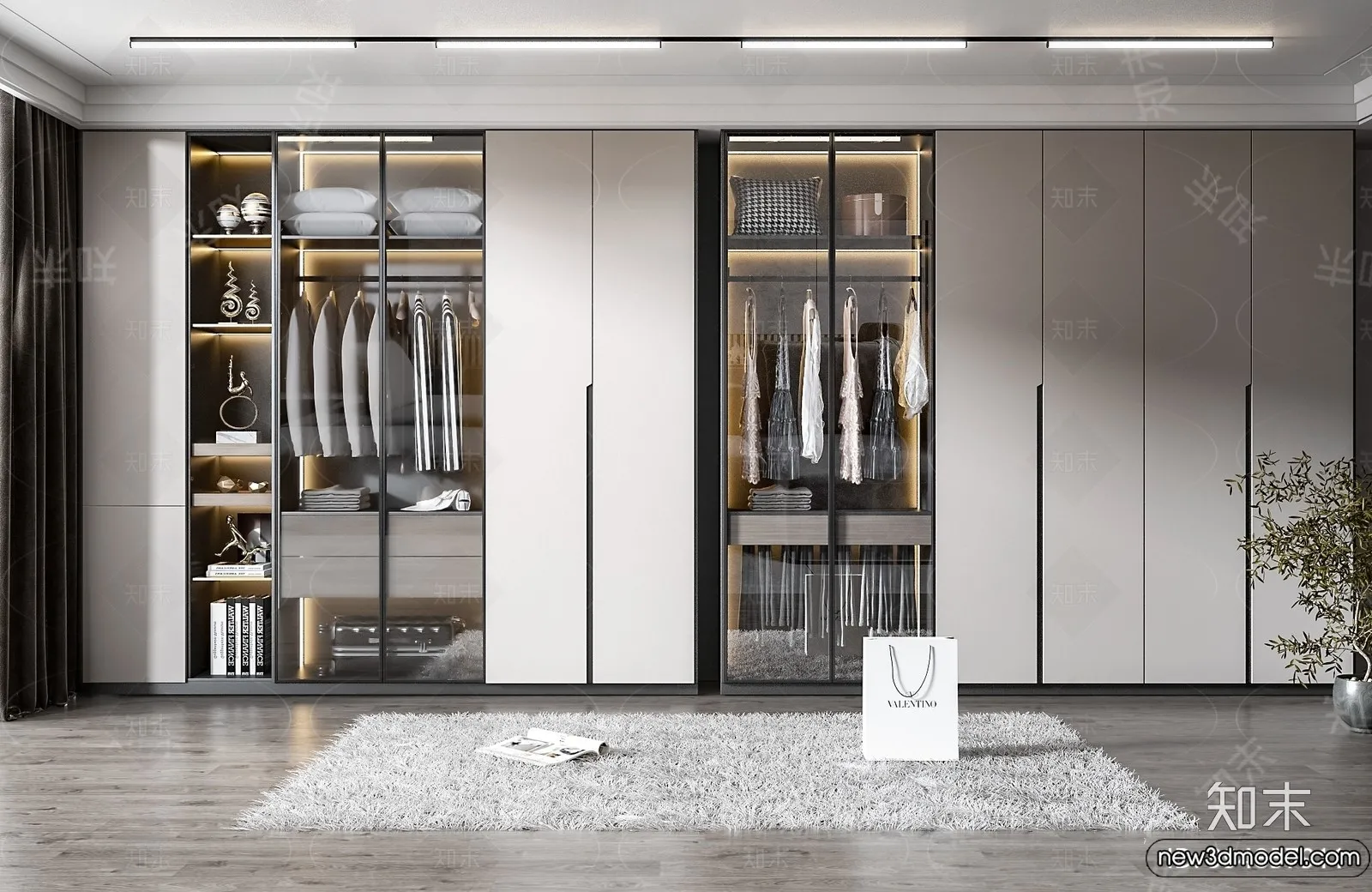 Wardrobe 3D Models - 3D Furniture for Interior Design - 045