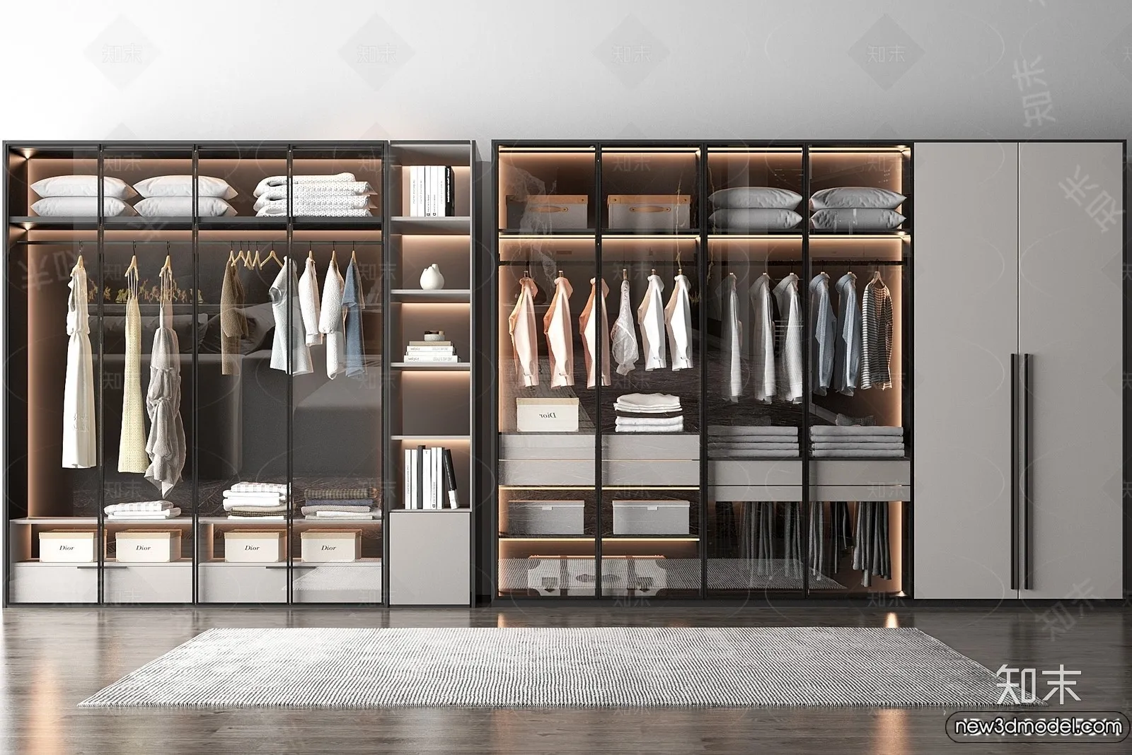 Wardrobe 3D Models - 3D Furniture for Interior Design - 054