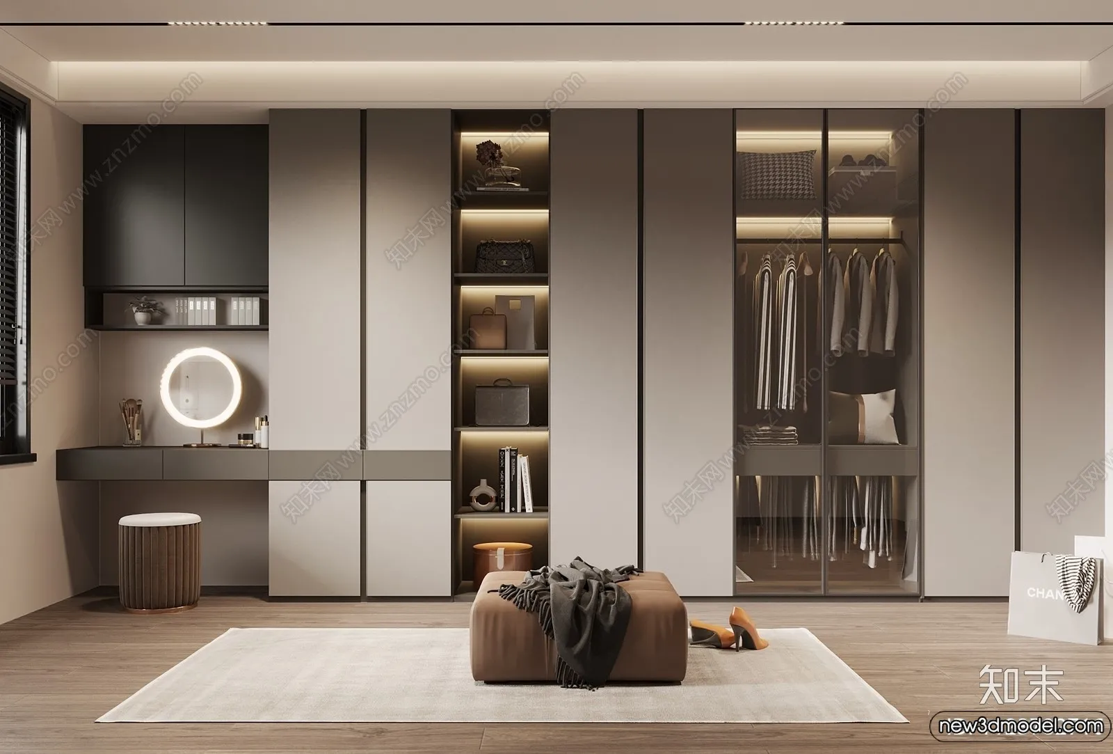 Wardrobe 3D Models - 3D Furniture for Interior Design - 073