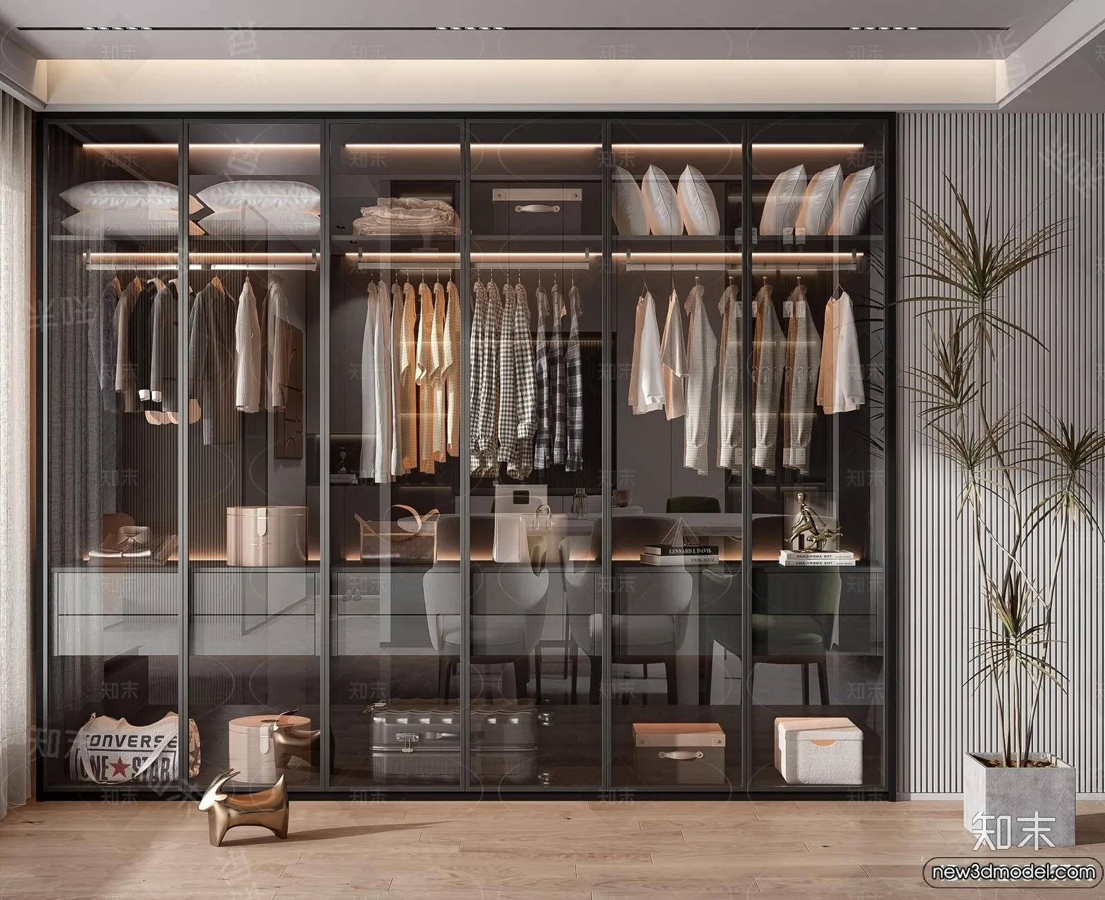 Wardrobe 3D Models - 3D Furniture for Interior Design - 075