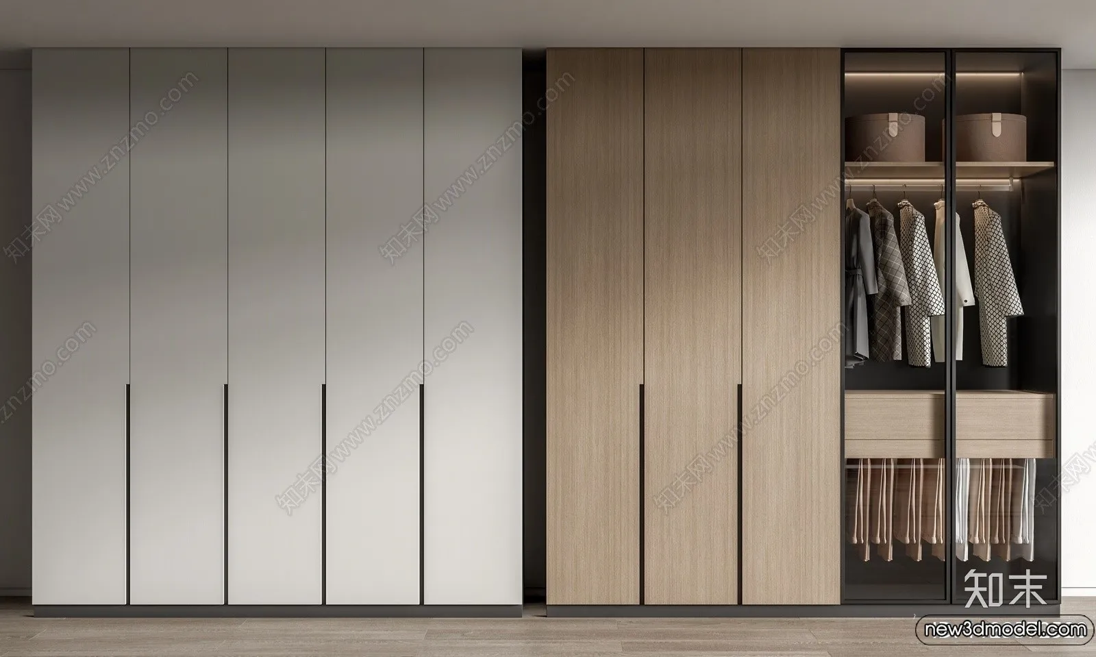 Wardrobe 3D Models - 3D Furniture for Interior Design - 076