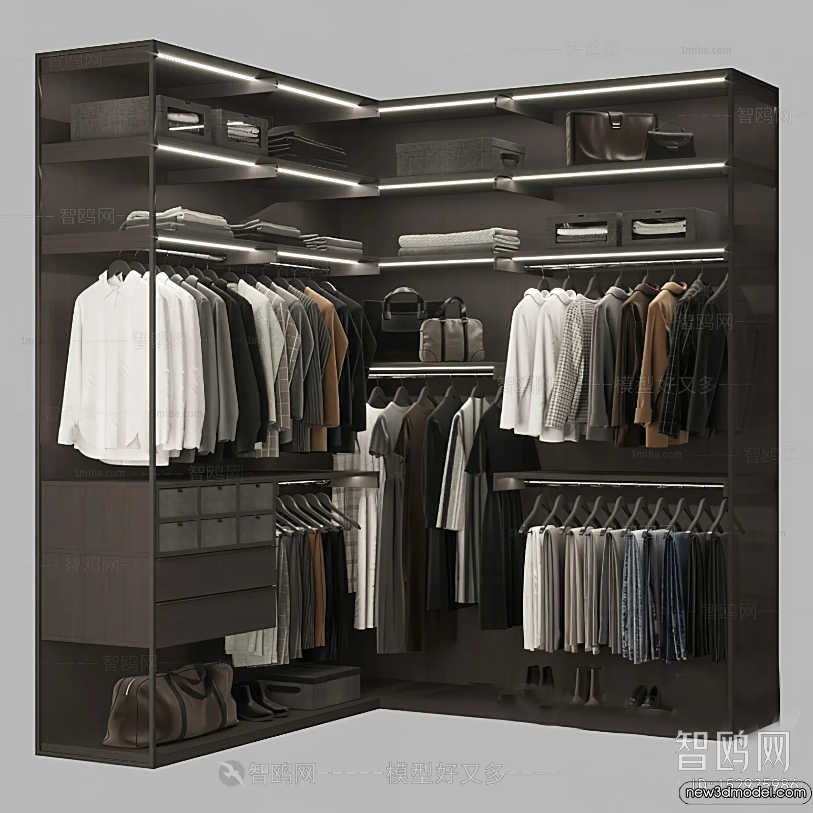 Wardrobe 3D Models - 3D Furniture for Interior Design - 078