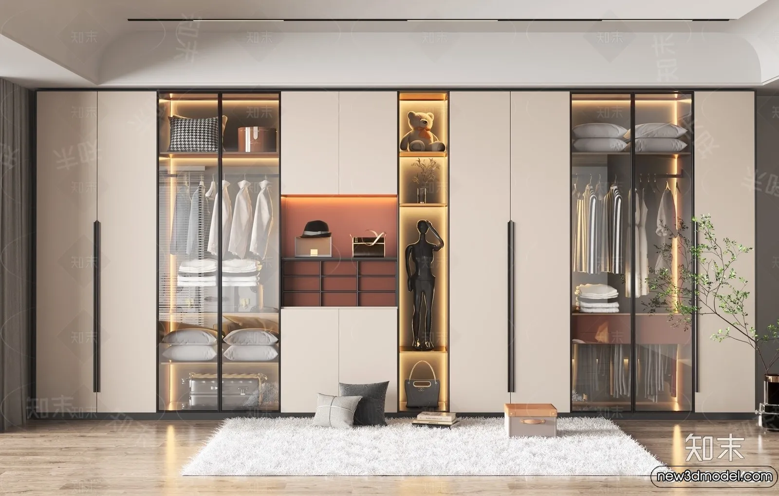 Wardrobe 3D Models - 3D Furniture for Interior Design - 088