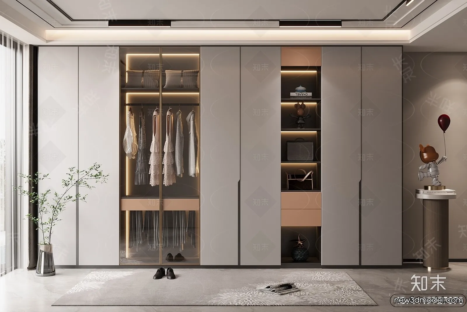 Wardrobe 3D Models - 3D Furniture for Interior Design - 099