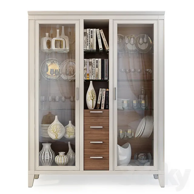 Wardrobe _ Display Cabinet Camomilla. Showcase by Le Fablier 3D Model
