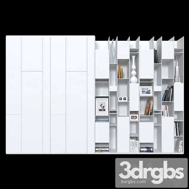 Wardrobe and shelving mdf italia random. 3D Model Free