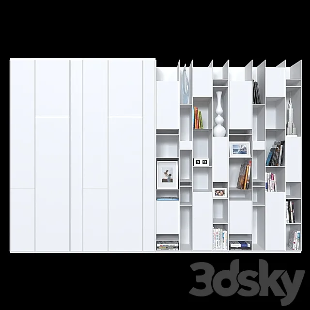 Wardrobe and shelving MDF Italia Random. 3D Model