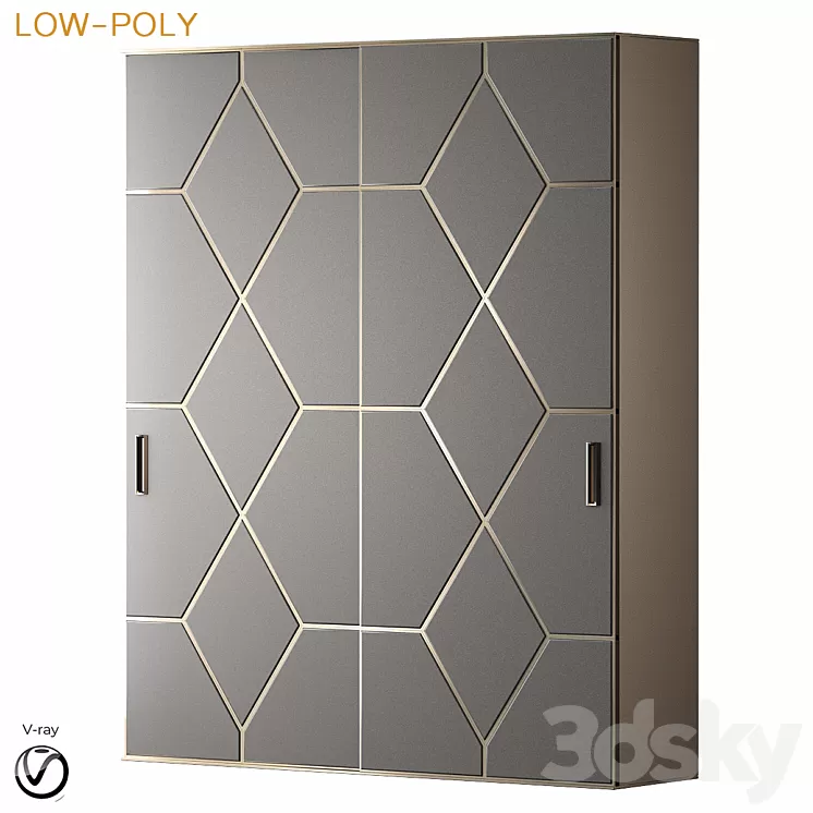 Wardrobe art deco (low poly) 3D Model