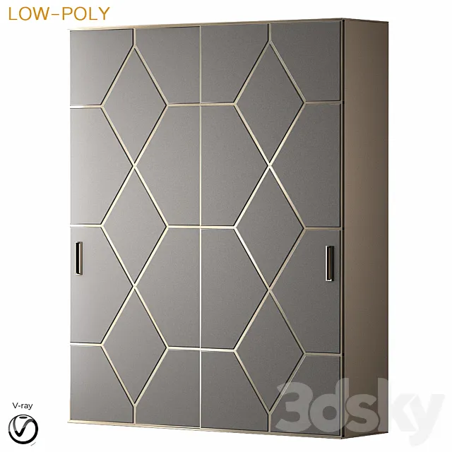 Wardrobe art deco (low poly) 3DModel