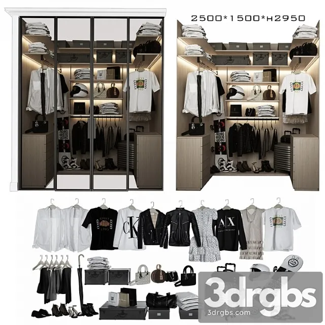 Wardrobe block 5 3D Model Free