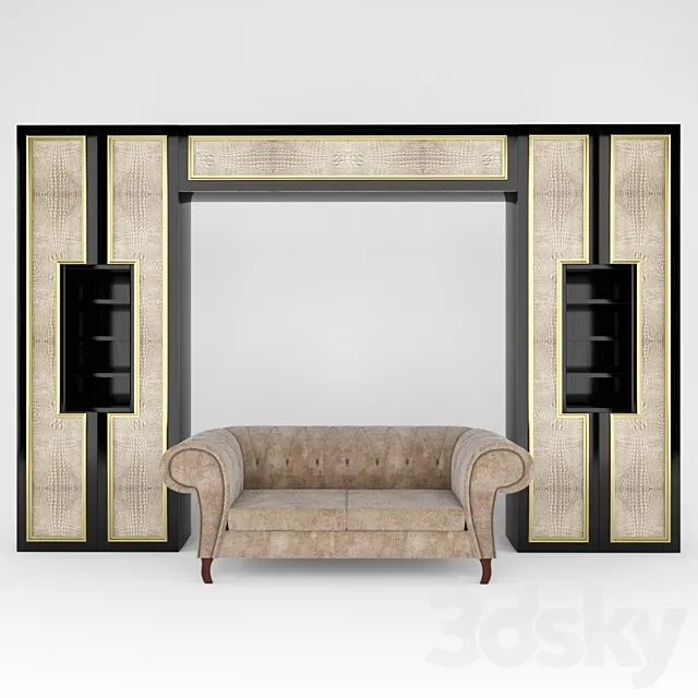 Wardrobe "Cayman" and sofa "Alex" Homemotions 3DModel