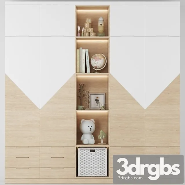 Wardrobe Child room decor-12 3D Model Free