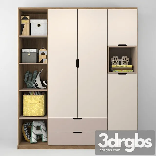 Wardrobe Children&_12 3D Model Free