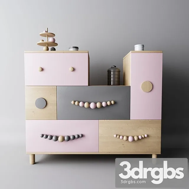 Wardrobe Children&_2 3D Model Free