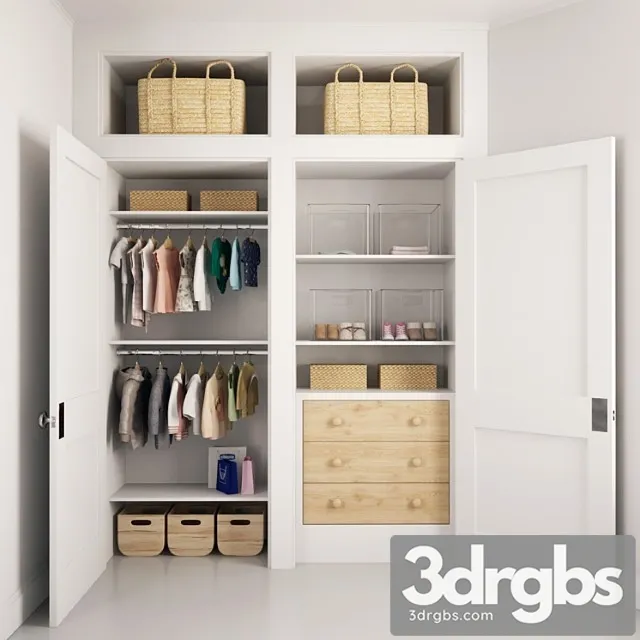 Wardrobe Children&_3 3D Model Free
