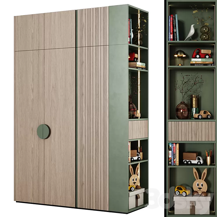 Wardrobe children's modular 02 3D Model Free