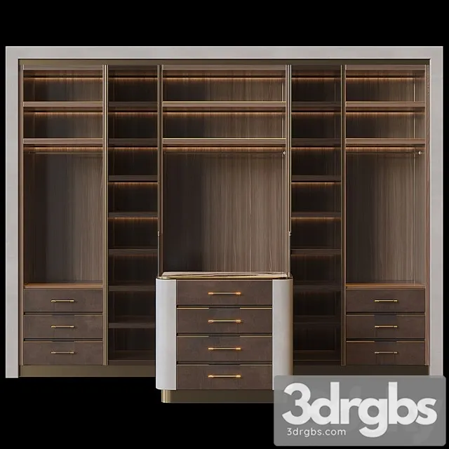Wardrobe Closet With Island 2 3D Model Free