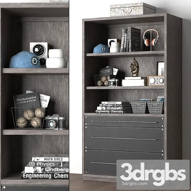Wardrobe Colbin wide bookcase 3D Model Free