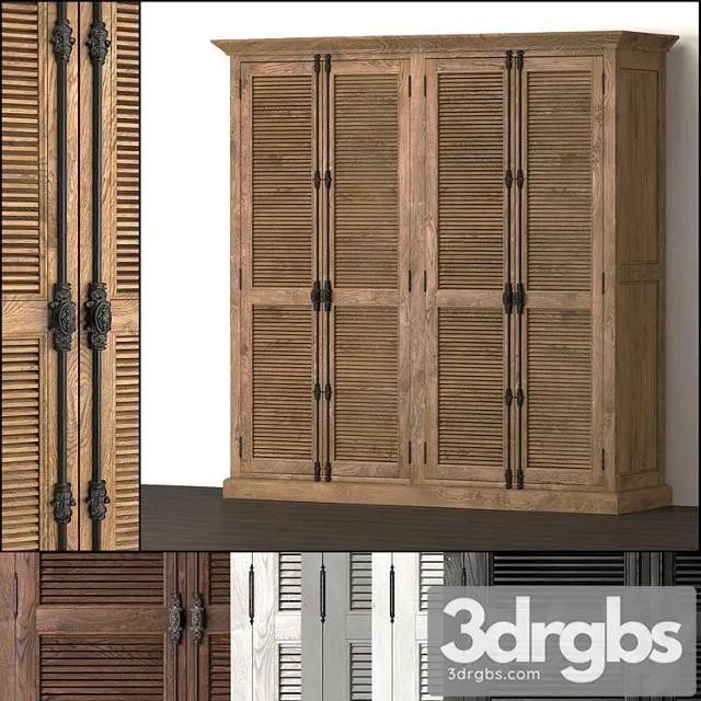 Wardrobe double shutter drew 3D Model Free