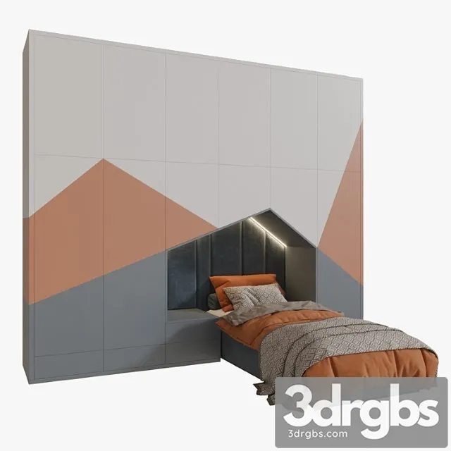 Wardrobe for Children 01 3D Model Free