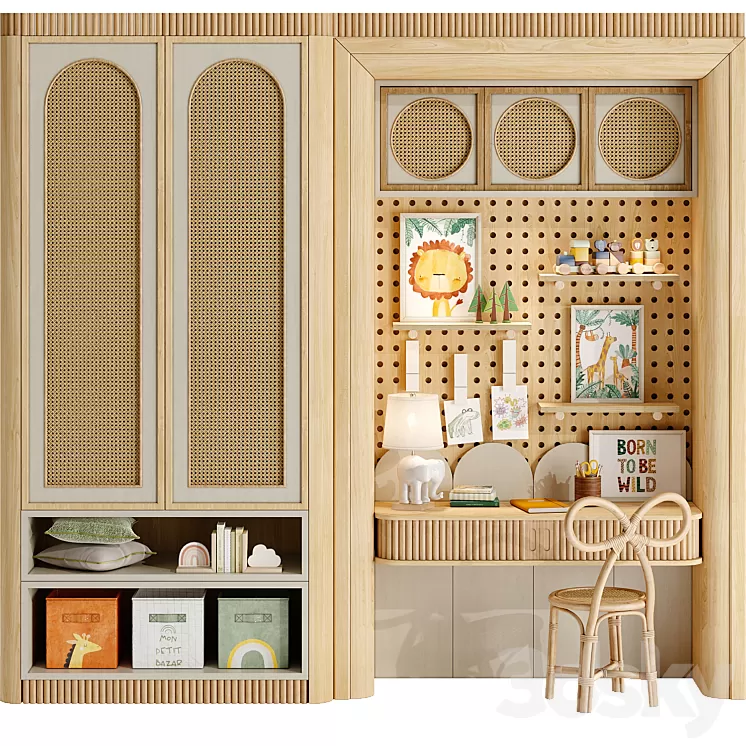 Wardrobe for Children and Teenager 02 3D Model Free