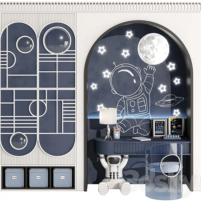 Wardrobe for Children and Teenager 03 3D Model