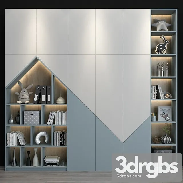 Wardrobe Furniture for a children 0192 3D Model Free