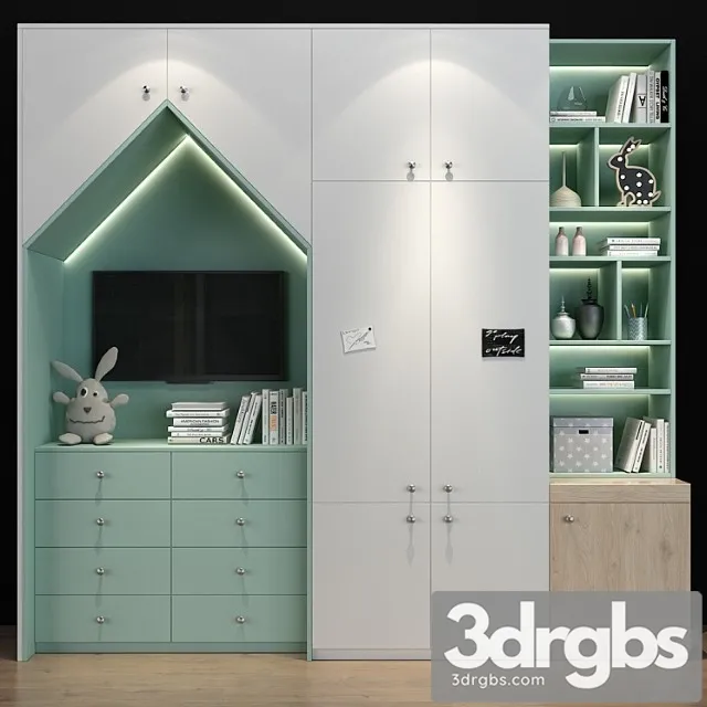 Wardrobe Furniture for a children 0210 3D Model Free